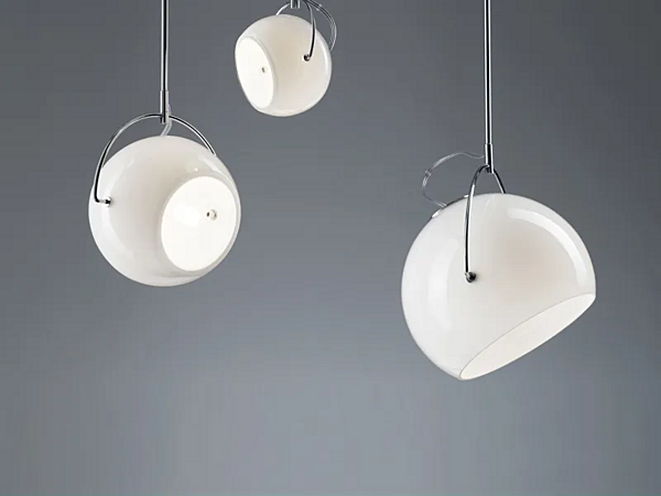 Chrome Plated Pendant Lamp Fabbian Beluga White factory Fabbian from Italy. Foto №4