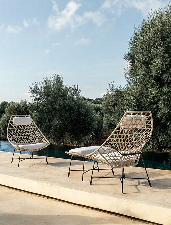 Rectangular Garden Footstool Woven Fabric Potocco Cut 910 PPR 910/PPR factory POTOCCO from Italy. Foto №3