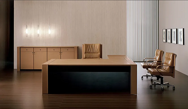 L Shaped Leather Executive Desk Meteora I 4 Mariani factory i 4 Mariani from Italy. Foto №2