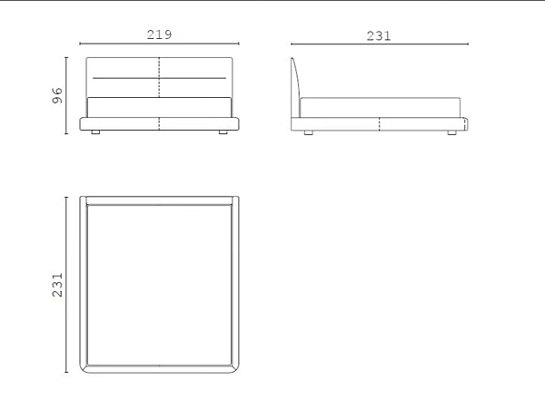 Upholstered Fabric Double Bed Clermont CPRN HOMOOD factory CPRN HOMOOD from Italy. Foto №2