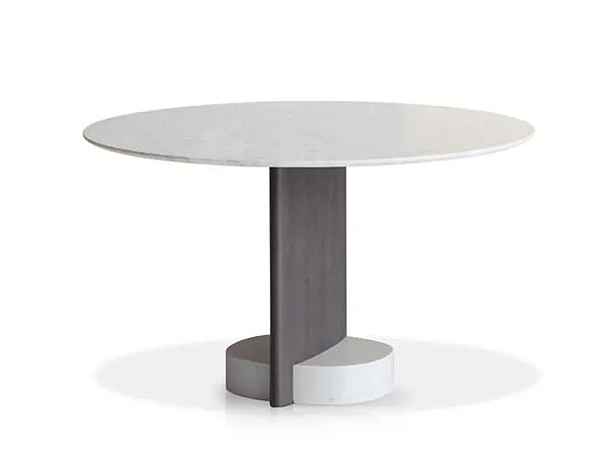 Round Carrara Marble and Ash Table Potocco SYN 956 TC 956/TC factory POTOCCO from Italy. Foto №1