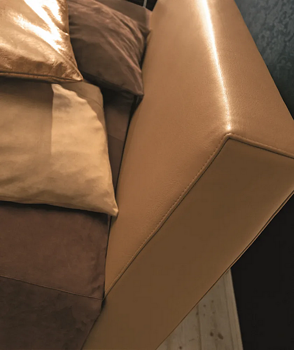 Upholstered double bed with rounded headboard Duomo Design Aron factory Duomo Design from Italy. Foto №3
