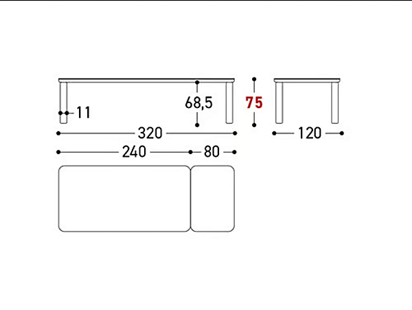 Aluminium Extending Garden Table with Ceramic or HPL Top VARASCHIN Customade factory VARASCHIN from Italy. Foto №5