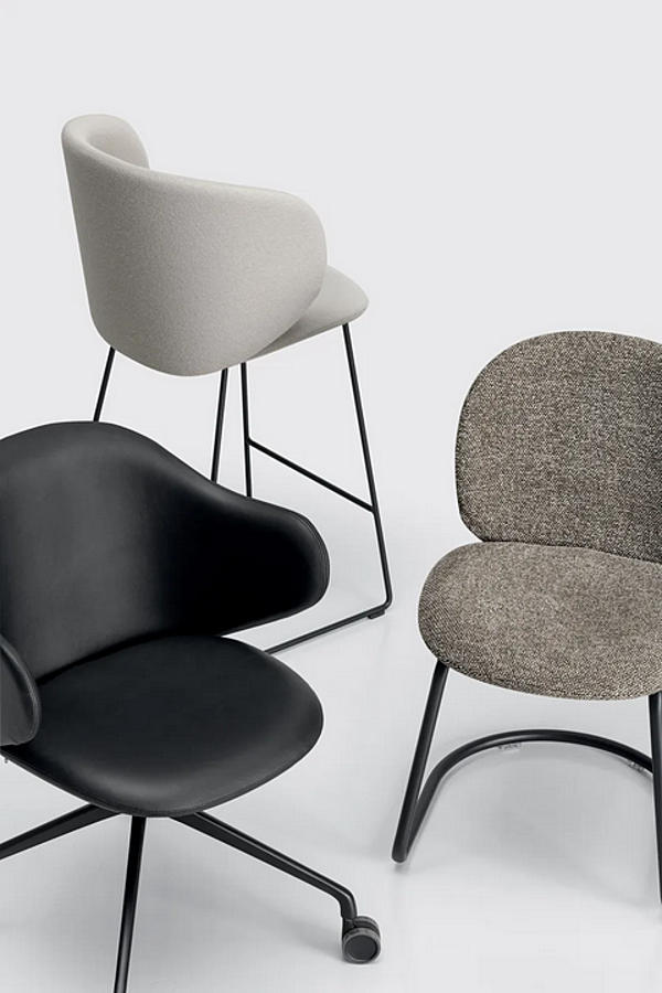 Swivel fabric chair with castors Kristalia Dua factory Kristalia from Italy. Foto №4