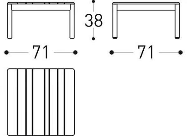 Square Teak Garden Side Table VARASCHIN Barcode 2185, 2186 factory VARASCHIN from Italy. Foto №11