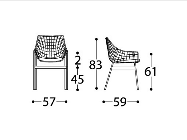 Steel garden chair with armrests VARASCHIN Summer Set 2423, 2423C factory VARASCHIN from Italy. Foto №17