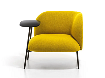 Corner fabric armchair with magazine rack BROSS SIT