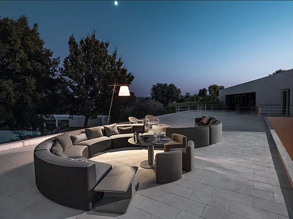 Curved modular fabric garden sofa with soft back VARASCHIN Circle Belt 221 factory VARASCHIN from Italy. Foto №2