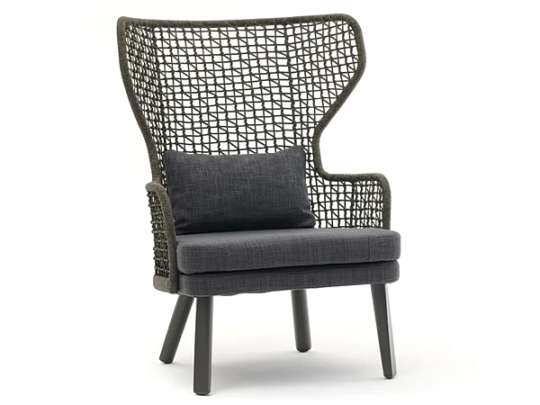 Rope Garden Armchair with Soft Back EMMA VARASCHIN 23655, 23656, 23657, 23658 factory VARASCHIN from Italy. Foto №1