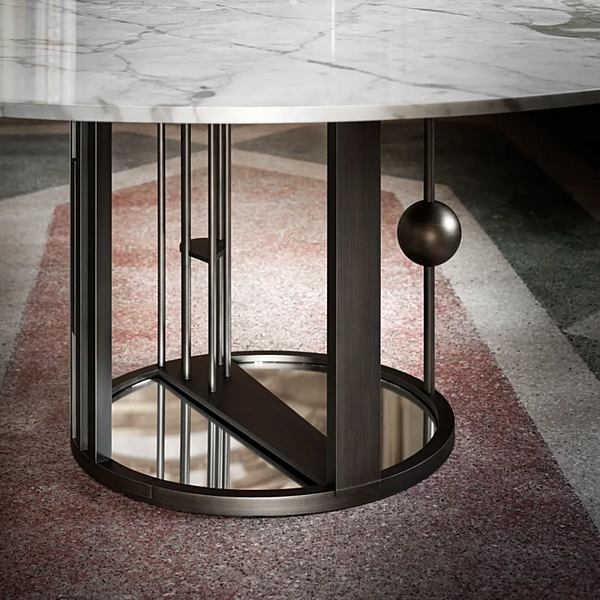 Round marble table with brass base GHIDINI1961 Merlino factory GHIDINI1961 from Italy. Foto №3