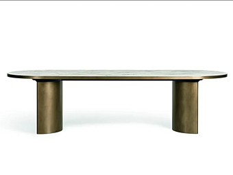 Table with wooden base and metal effect Blevio Molteni & C Table with wooden base and metal effect Blevio Molteni & C factory Molteni & C.(+VITRA) from Italy