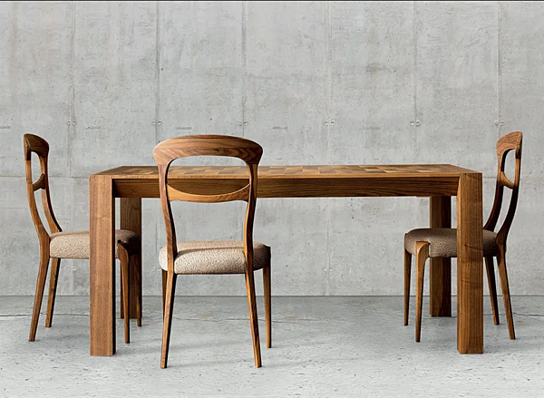 Wooden chair with upholstered back Capotavola C 143 DALE factory DALE from Italy. Foto №5