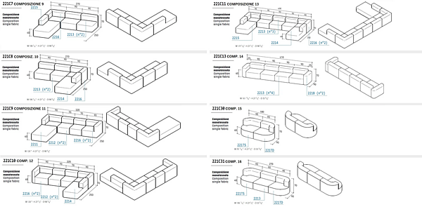 Modular fabric garden sofa with soft back VARASCHIN Belt factory VARASCHIN from Italy. Foto №21