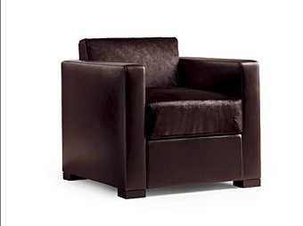 Armchair with upholstered back POLTRONA FRAU Linea A factory POLTRONA FRAU from Italy