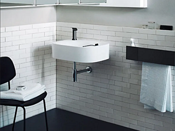 Wall Mounted Rectangular Cristalplant Washbasin AGAPE Nivis factory Agape from Italy