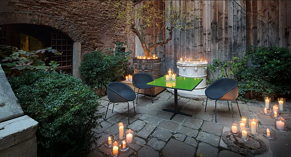 Stackable upholstered garden chair PAOLA LENTI Amable B129AE factory PAOLA LENTI from Italy. Foto №4