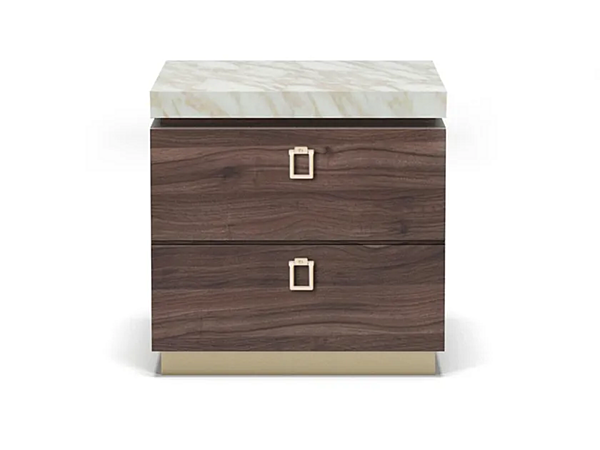 Wood veneer bedside table Chicago FORMITALIA factory FORMITALIA from Italy. Foto №1