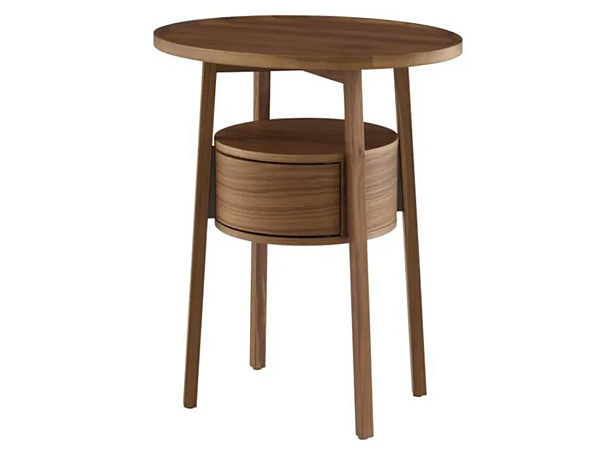 Round solid wood bedside table with drawers LIGNE ROSET Episode 19980320-19980321 factory LIGNE ROSET from Italy. Foto №1