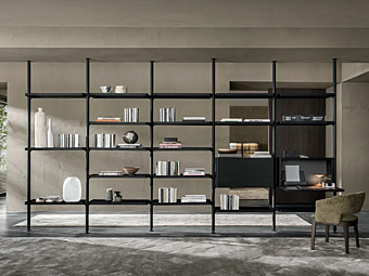 Modular sectional bookcase in wood Molteni & C Hector Modular sectional bookcase in wood Molteni & C Hector factory Molteni & C.(+VITRA) from Italy