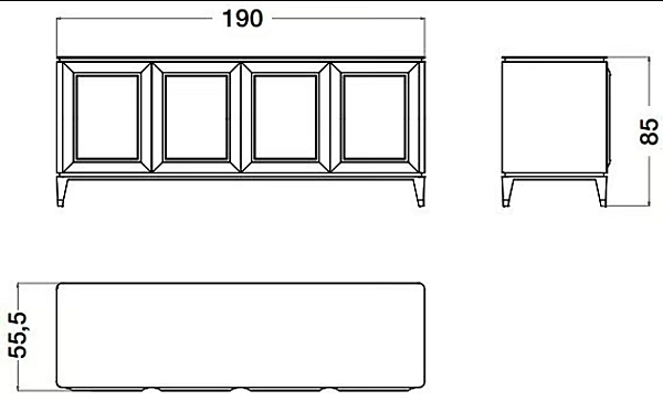 Wood veneer sideboard with doors blue moon CPRN HOMOOD B125 factory CPRN HOMOOD from Italy. Foto №2