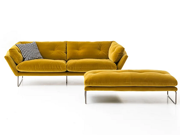 Three-seater fabric sofa with sled base Saba New York Suite factory SABA from Italy. Foto №9