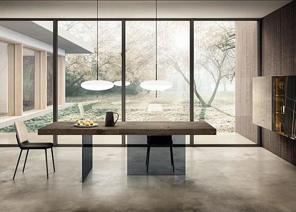 Rectangular wood and glass table LAGO Air 2170W 2170W factory LAGO from Italy. Foto №4