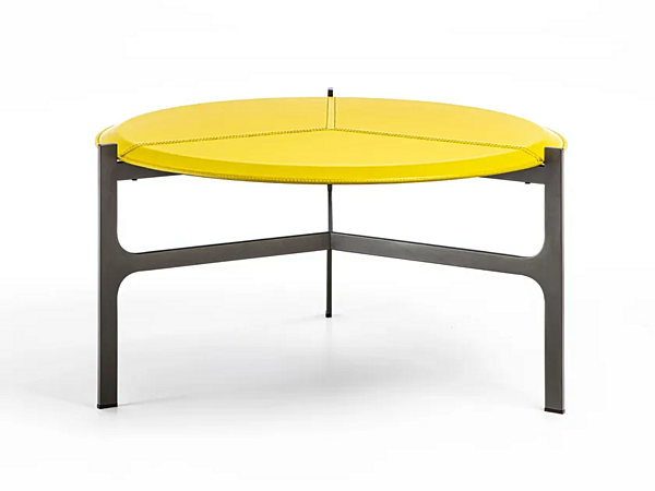Round Tanned Leather Coffee Table Enrico Pellizzoni Sydney factory ENRICO  PELLIZZONI from Italy. Foto №2