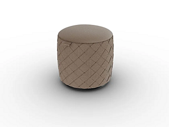 Round leather pouf POLTRONA FRAU Grant De Luxe factory POLTRONA FRAU from Italy