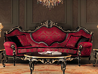Three Seater Sofa with Upholstered Back Modenese Luxury Interiors 11410 factory MODENESE GASTONE from Italy