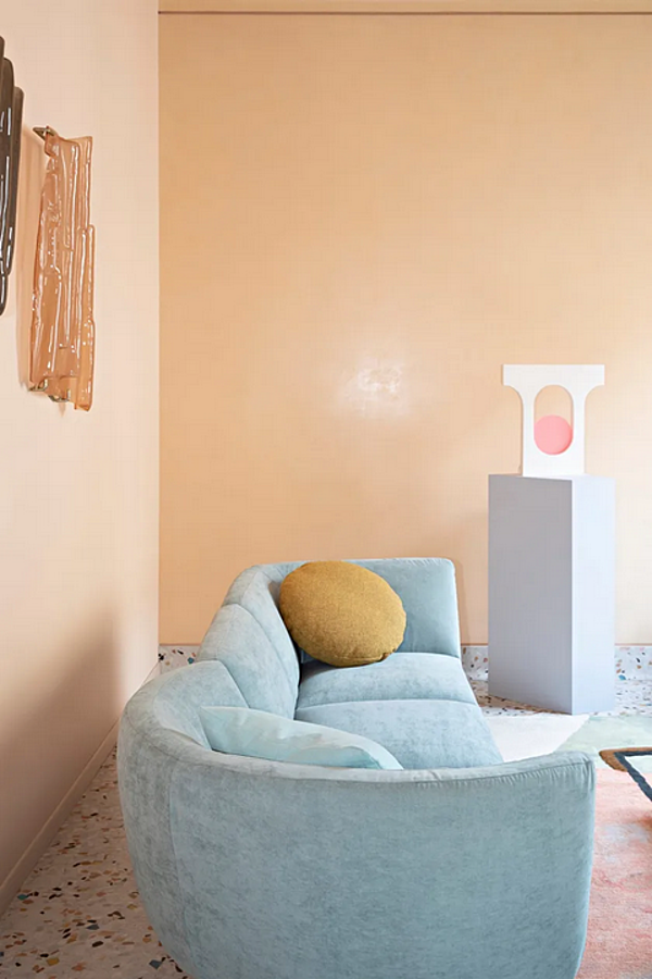 Sectional fabric sofa with soft back Saba Rendez Vous factory SABA from Italy. Foto №6