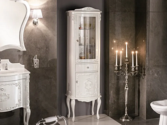 Wood and Glass Bathroom Column with Doors Gaia Mobili Murano Collection factory GAIA from Italy