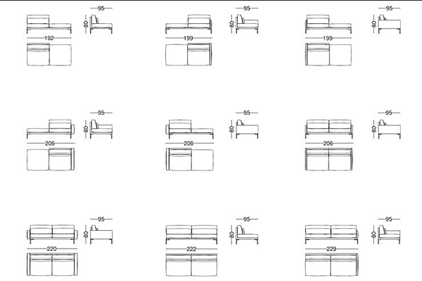 Sectional sofa in leather or fabric VIBIEFFE 110 Modern factory VIBIEFFE from Italy. Foto №14