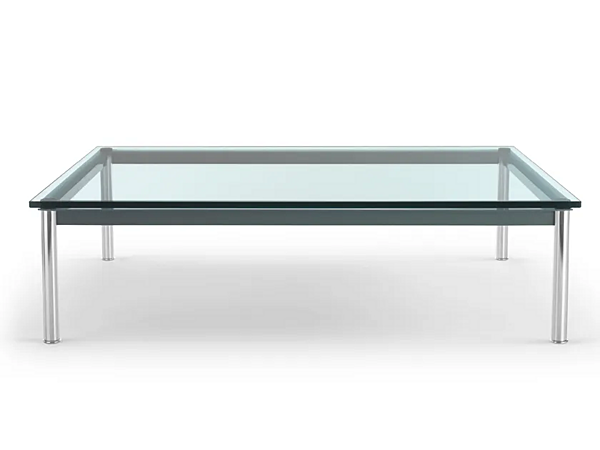 Rectangular glass and steel coffee table CASSINA 10 Table en Tube Basse 010 factory CASSINA from Italy. Foto №1