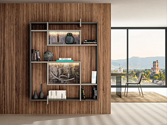 Floating Wooden Bookcase LAGO Lagolinea 2611 2611 Floating Wooden Bookcase LAGO Lagolinea 2611 2611 factory LAGO from Italy