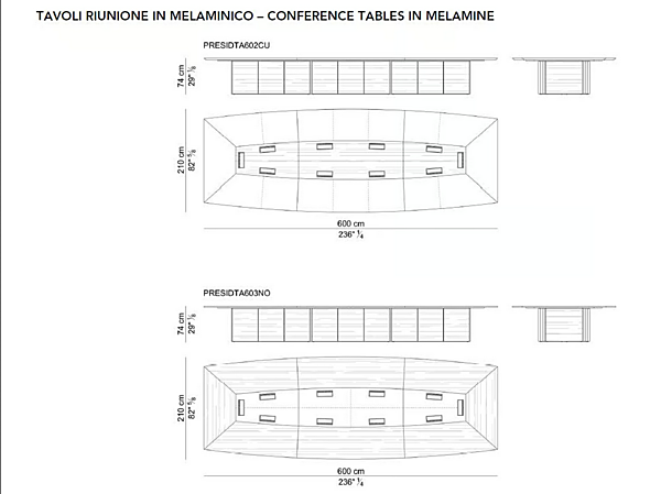 Rectangular meeting table with cable management i 4 Mariani President factory i 4 Mariani from Italy. Foto №10