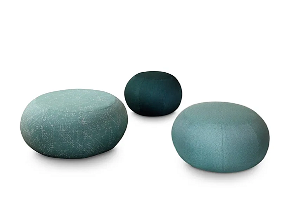 Round canvas garden pouf with removable cover Saba Geo factory SABA from Italy. Foto №4
