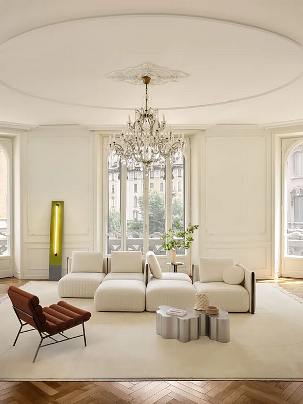 Sectional sofa with removable cover fabric Saba Metis factory SABA from Italy. Foto №13