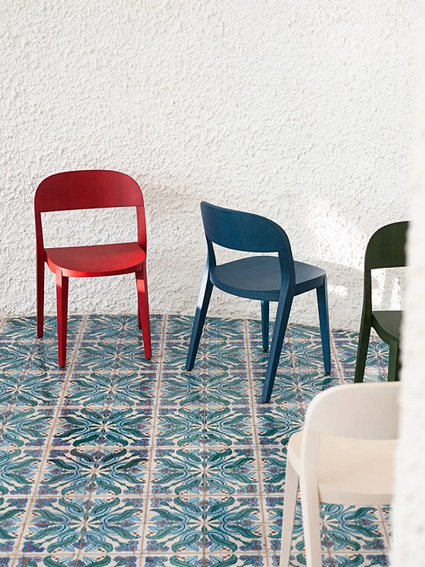 Stackable wooden chair Minima 949 Potocco 949 factory POTOCCO from Italy. Foto №15