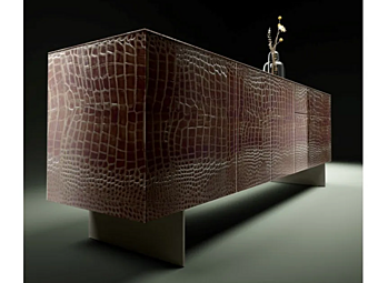 Contemporary leather sideboard with doors LAGO Materia 1008