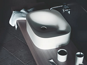 Countertop rectangular washbasin cristalplant AGAPE Nivis factory Agape from Italy