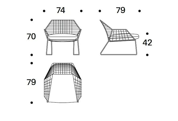 Garden armchair with removable cover and armrests in technical fabric Saba New York Soleil factory SABA from Italy. Foto №7