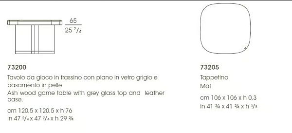 Square Leather Game Table Flamingo GIORGETTI 73200 factory GIORGETTI from Italy. Foto №6
