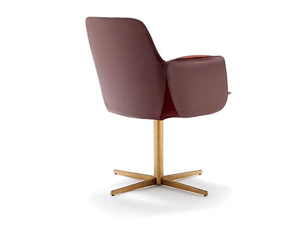 Swivel chair with 4 spoke base leather Electa FASEM Electa BC factory FASEM from Italy. Foto №5