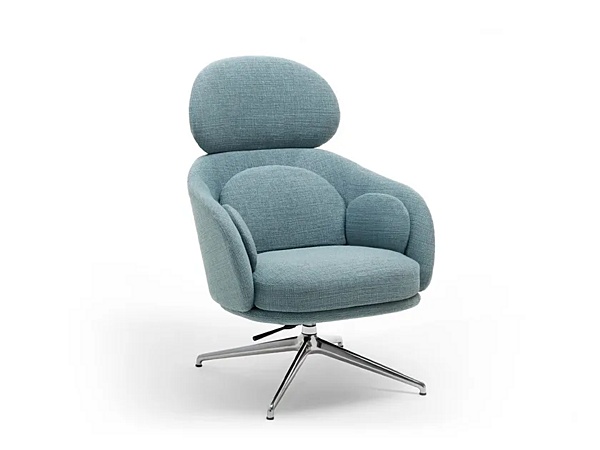 Bergere armchair with removable cover and padded headrest Saba Sunset factory SABA from Italy. Foto №3