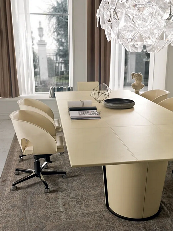 Rectangular Meeting Table Covered with Tanned Leather i 4 Mariani Papier factory i 4 Mariani from Italy. Foto №5