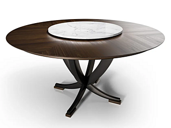 Wooden table with marble lazy susan Eclipse CPRN HOMOOD E214 + E215