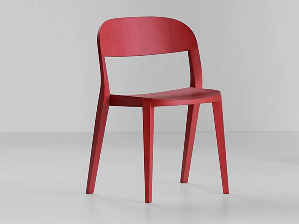 Stackable wooden chair Minima 949 Potocco 949 factory POTOCCO from Italy. Foto №2