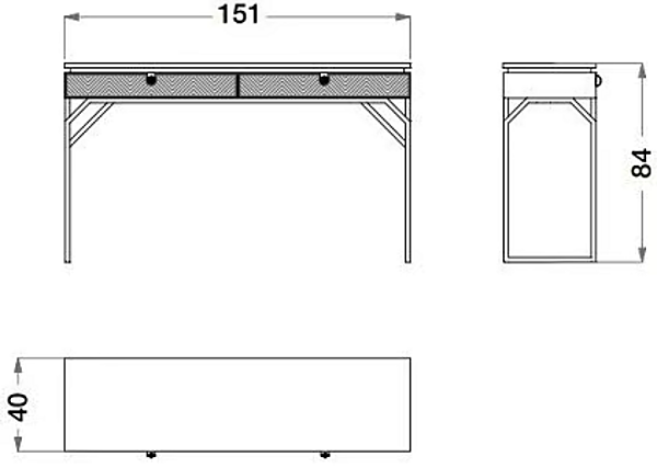 Rectangular marble and metal console table with drawers CPRN HOMOOD Dragonfly D628 factory CPRN HOMOOD from Italy. Foto №4