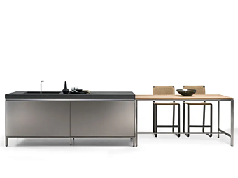 Outdoor kitchen Helios Molteni & C aluminum with storage Outdoor kitchen Helios Molteni & C aluminum with storage factory Molteni & C.(+VITRA) from Italy