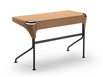 Writing Desk in Steel and Leather by ZANOTTA Tucano